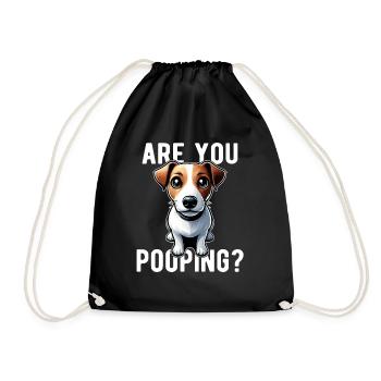 Faites-vous caca ? Drôle de chien Jack Russel - Sac de sport léger - noir - Devant