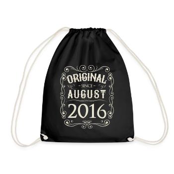 Vintage - Original since August 2016 Birthday - Drawstring Bag - black - Front