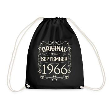 Vintage - Original since September 1966 Geburtstag - Turnbeutel - Schwarz - Vorne
