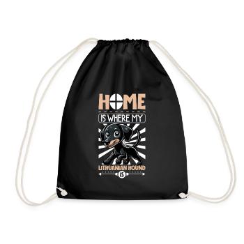 Home - Lithuanian Hound - Drawstring Bag - black - Front