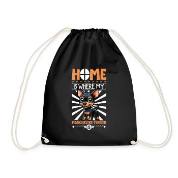 Home - Manchester Terrier - Drawstring Bag - black - Front