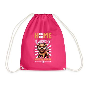 Zuhause - Norfolk Terrier - Turnbeutel - Fuchsia - Vorne