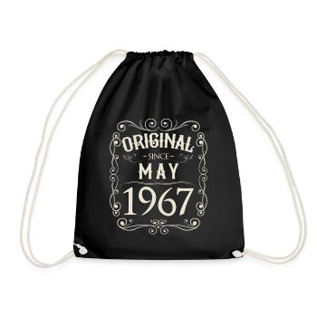 Vintage - Original since Mai 1967 Geburtstag - Turnbeutel - Schwarz - Vorne