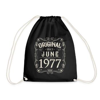 Vintage - Original since June 1977 birthday - Drawstring Bag - black - Front