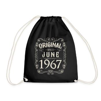 Vintage - Original since Juni 1967 Geburtstag - Turnbeutel - Schwarz - Vorne