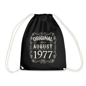 Vintage - Original since August 1977 birthday - Drawstring Bag - black - Front