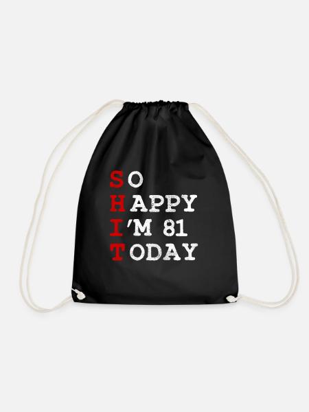Anniversaire 81 Anniversaire Année Naissance Drôle - Sac de sport léger - noir