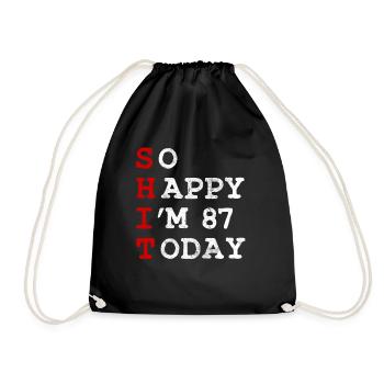 Anniversaire 87 Anniversaire Année Naissance Drôle - Sac de sport léger - noir - Devant