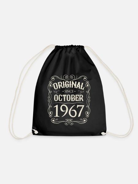 Vintage - Original since Oktober 1967 Geburtstag - Turnbeutel - Schwarz