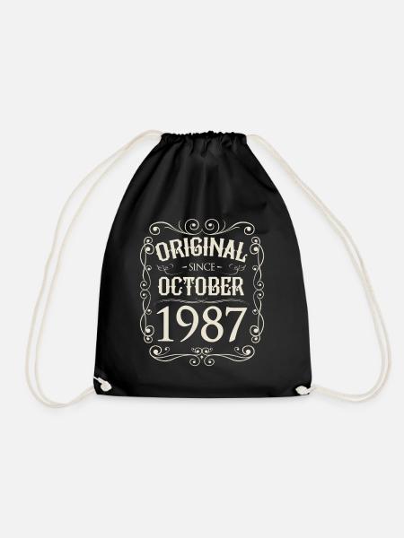 Vintage - Original since Oktober 1987 Geburtstag - Turnbeutel - Schwarz