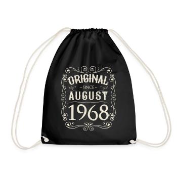 Vintage - Original since August 1968 Geburtstag - Turnbeutel - Schwarz - Vorne