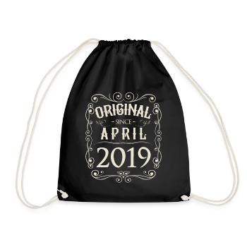 Vintage - Original since April 2019 Geburtstag - Turnbeutel - Schwarz - Vorne