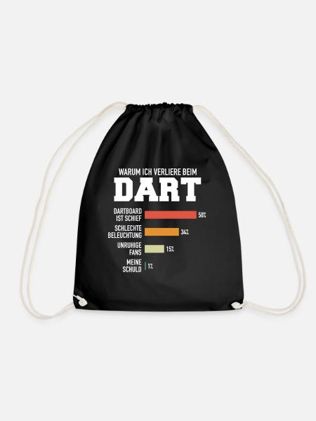 Dart Darts Dartspieler Dartsport - Turnbeutel - Schwarz