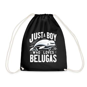 Beluga Whale Ocean Belugas Whales - Drawstring Bag - black - Front