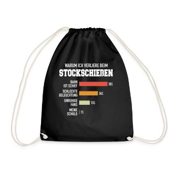 Curling Curling Curling Curling - Drawstring Bag - black - Front