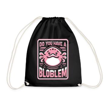 Blobfish Fish Funny Blob Blobby Blob Fish - Drawstring Bag - black - Front