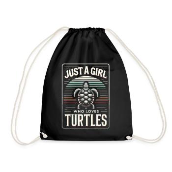 Turtle Sea Turtle Turtle Animal - Drawstring Bag - black - Front