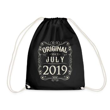 Vintage - Original since July 2019 Birthday - Drawstring Bag - black - Front