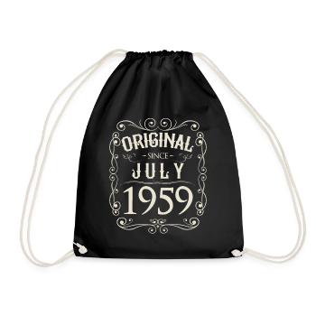 Vintage - Original since Juli 1959 Geburtstag - Turnbeutel - Schwarz - Vorne
