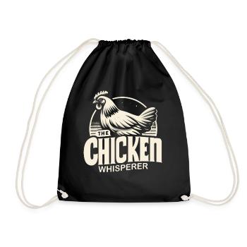 chicken, chickens, farm, animal, rooster, farmer, farmer - Drawstring Bag - black - Front