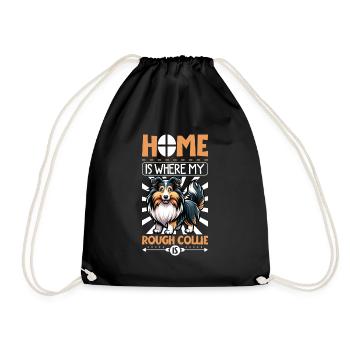 Accueil - Collie à poil long - Sac de sport léger - noir - Devant