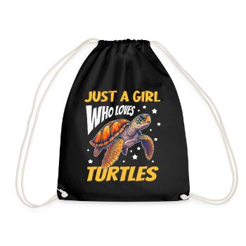 Turtle Sea Turtle Turtle Animal - Drawstring Bag - black - Front
