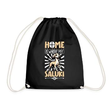 Home - Saluki - Drawstring Bag - black - Front