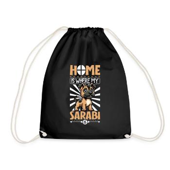 Home - Persian Shepherd Dog Qhadrejooni - Drawstring Bag - black - Front