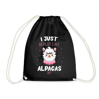Alpaka Llama - Turnbeutel - Schwarz - Vorne