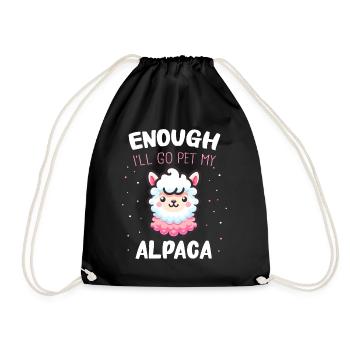 Alpaka Llama - Turnbeutel - Schwarz - Vorne