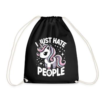 Unicorn Unicorns Fairytale Magical - Drawstring Bag - black - Front