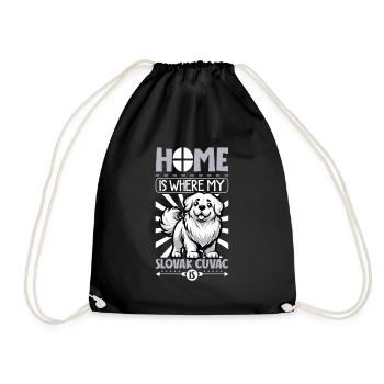 Home - Slovensky cuvac - Drawstring Bag - black - Front