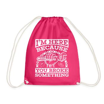 Tuning Car Repairs Cars Mechanic Tools - Drawstring Bag - fuchsia - Front