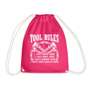 Tuning Car Repairs Cars Mechanic Tools - Drawstring Bag - fuchsia - Front