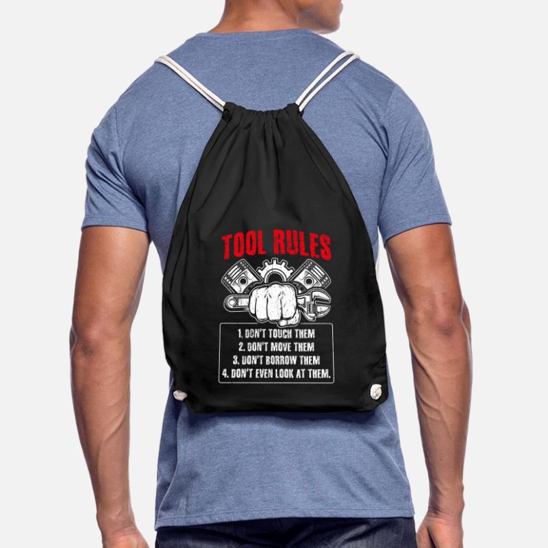 Tool Rules: Don't Touch, Move, Borrow Drawstring Bag