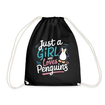 Pinguin Pinguine Tier - Turnbeutel - Schwarz - Vorne