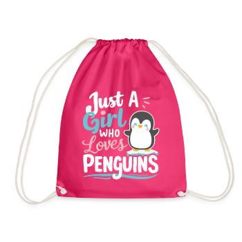 Pinguin Pinguine Tier - Turnbeutel - Fuchsia - Vorne