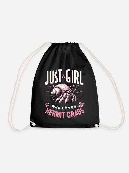 Crab Hermit Crab Crab - Drawstring Bag - black