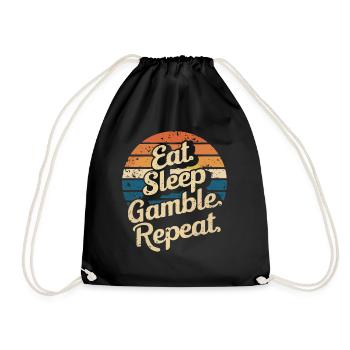 Kasino Glückspiel Casino Las Vegas Glückspieler - Turnbeutel - Schwarz - Vorne