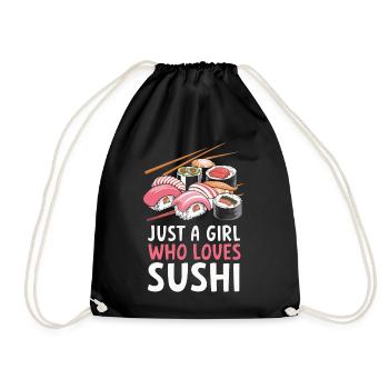 Sushi Japanisches Essen Maki Sushi Kawaii - Turnbeutel - Schwarz - Vorne