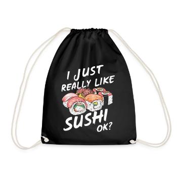 Sushi Japanisches Essen Maki Sushi Kawaii - Turnbeutel - Schwarz - Vorne