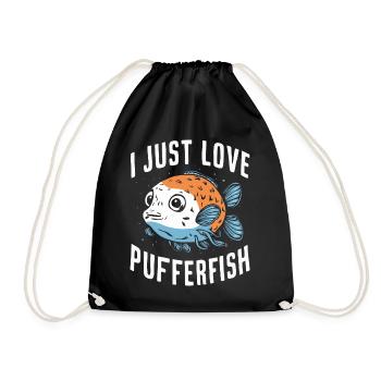 Kugelfisch Kugelfische Fisch Ozean Tier - Turnbeutel - Schwarz - Vorne