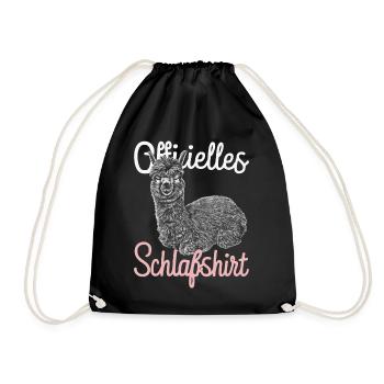 Alpaca Llama Alpacas Animal - Drawstring Bag - black - Front