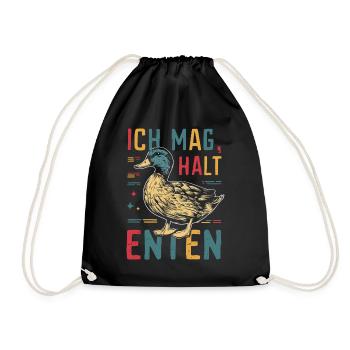 Mallard, Duck, Duck, Dark Duck, Bird - Drawstring Bag - black - Front