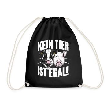 Vegetarier Veganer Tierschutz Tierrecht Veggie - Turnbeutel - Schwarz - Vorne