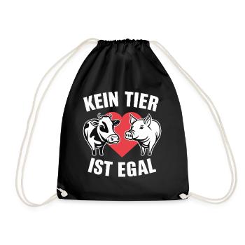 Vegetarier Veganer Tierschutz Tierrecht Veggie - Turnbeutel - Schwarz - Vorne