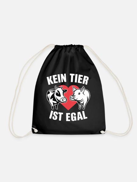 Vegetarier Veganer Tierschutz Tierrecht Veggie - Turnbeutel - Schwarz