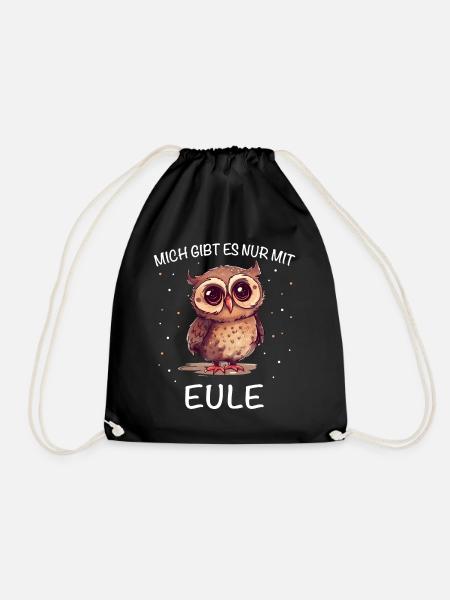 Nachteule Eule Eulen Vogel - Turnbeutel - Schwarz