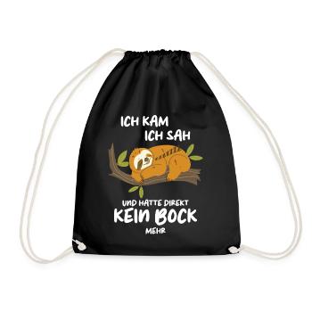 Sloth Sloths Animal Sleeping Lazy - Drawstring Bag - black - Front