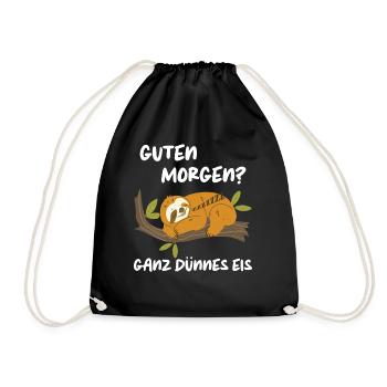 Sloth Sloths Animal Sleeping Lazy - Drawstring Bag - black - Front